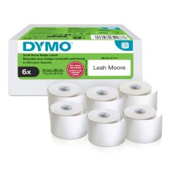 DYMO promo balenie - 6 x štítky na menovky, biely papier, 89x41mm 2234187