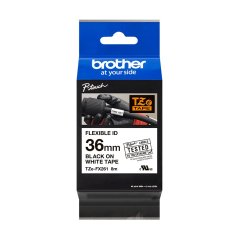 Páska BROTHER TZE-FX261 černé písmo, bílá páska flexibilní (36mm)