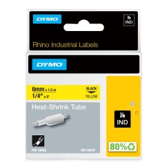 RHINO plochá zmršťovacia bužírka 6 mm x 1,5 m, žltá