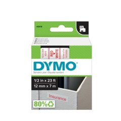 DYMO páska D1 12mm x 7m, červená na bielej S0720550