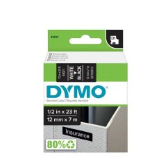 DYMO páska D1 12mm x 7m, bílá na černé S0720610