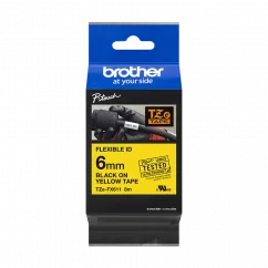 BROTHER TZE-FX611 čierna na žltej flexibilná 6 mm