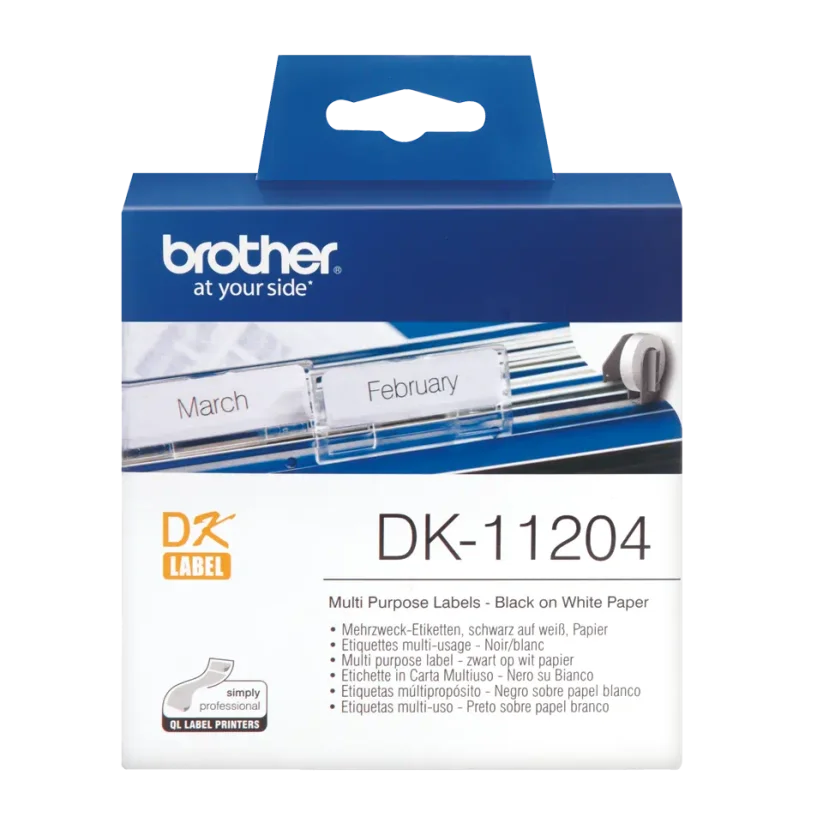 BROTHER DK-11204 (papírové štítky 17mm x 54mm, bílá, 400 ks)