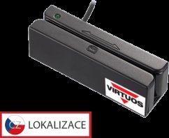 Trojstopová čítačka magnetických kariet MSR-100A, USB-COM, čierna