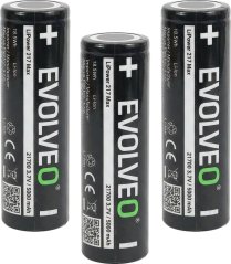 EVOLVEO LiPower 217 Max 5000 – Li-ion baterie 21700 (3.7 V / 5000 mAh) 3 ks