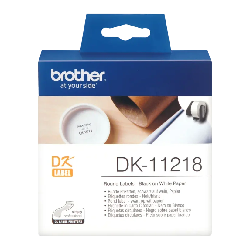 BROTHER DK-11218 (papírové / kulaté, průměr 24 mm -1000ks)