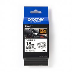 Páska BROTHER TZE-FX241 čierna na bielej flexibilná 18mm x 8m