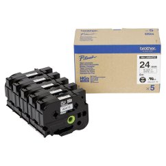 Páska Brother HGe-251V5 čierna na bielej, šírka 24 mm