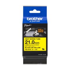 Zmršťovacia bužírka BROTHER HSe651E čierne písmo, žltá bužírka TUBE (21mm)
