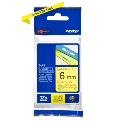BROTHER TZE-611 čierna na žltom 6 mm