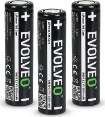 EVOLVEO LiPower 186 Core 2500, Li-ion baterie 18650 (3.7 V / 2500 mAh), 3ks